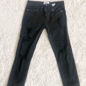 Paige denim distress black skinny jeans